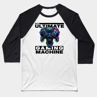 Gamer's Cybernetic Skull Baseball T-Shirt